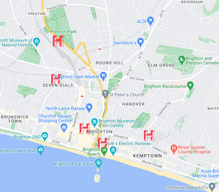 map showing additional Hargreaves Brighton properties